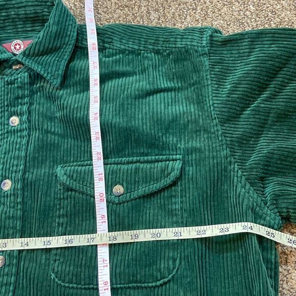 American Outpost 💯 Cotton Green Corduroy Jacket Size L - Picture 5 of 7